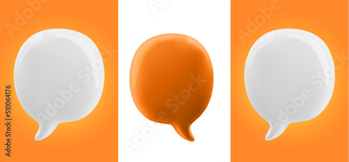 3d vector talking cloud, 3D illustration of speech bubble. Glossy talking cloud bubble high quality vector. Shiny cloud foam vector.