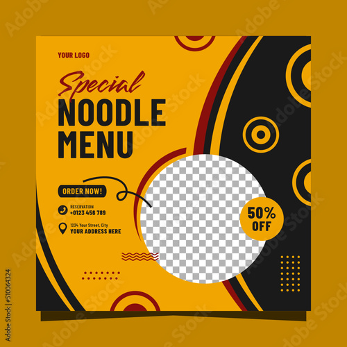 Special noodle menu social media post template design