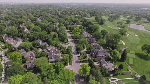 Aerial Shot of Upscale Houses beside a Golf Course - Upper Arlington, Ohio photo