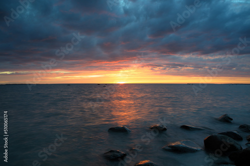 Fototapeta Naklejka Na Ścianę i Meble -  Sunset with reflection on water