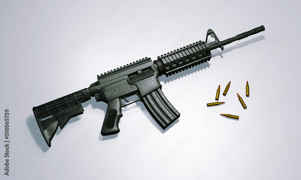 isolated assault rifle 3d render isolated assault rifle 3d render