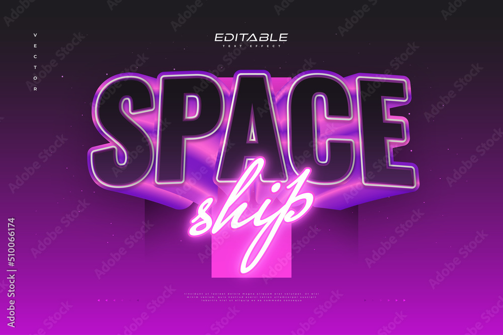 3D Black and Purple Text Style with Glowing Neon Effect 3D Black and Purple Text Style with Glowing Neon Effect