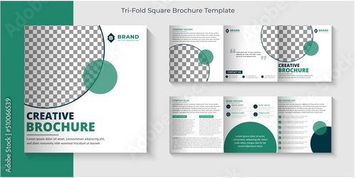Tri-fold Square brochure design template, Creative corporate business Trifold Square brochure 