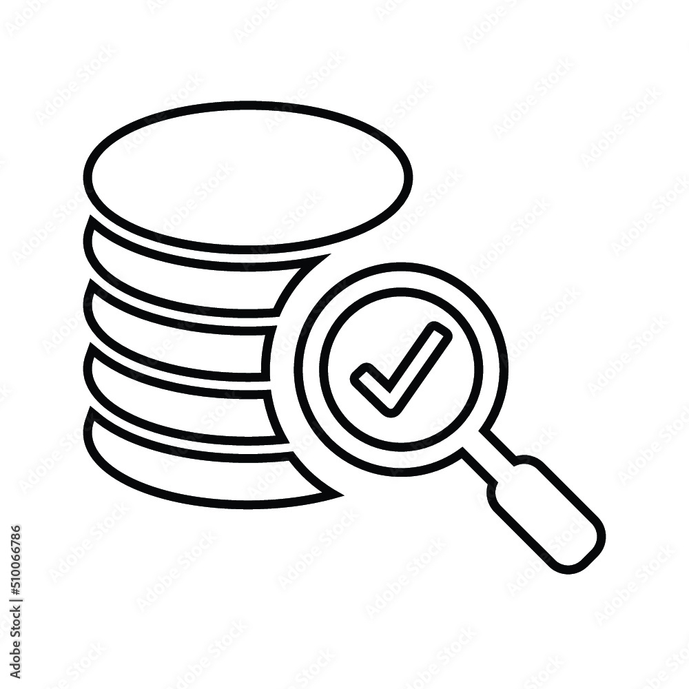 Accuracy, veracity, audit outline icon. Line art vector. Accuracy, veracity, audit outline icon. Line art vector.