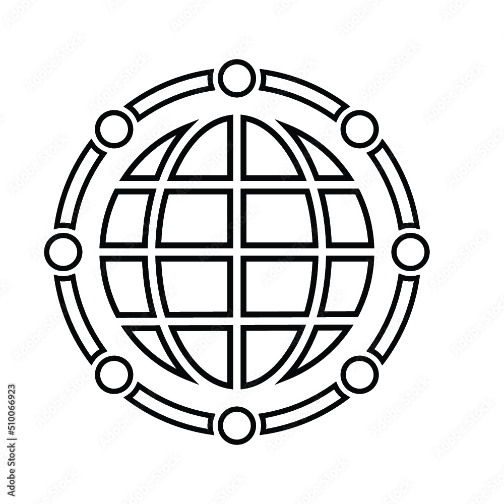 Global, big data outline icon. Line art vector. Global, big data outline icon. Line art vector.