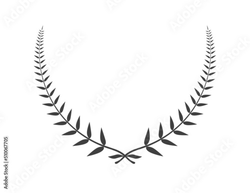 Laurel wreath black color isolated on white background for decoration  celebration  festival. Vector 10 eps