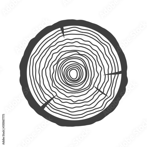 Wood saw cut vector black color isolated on white background. Vector 10 eps