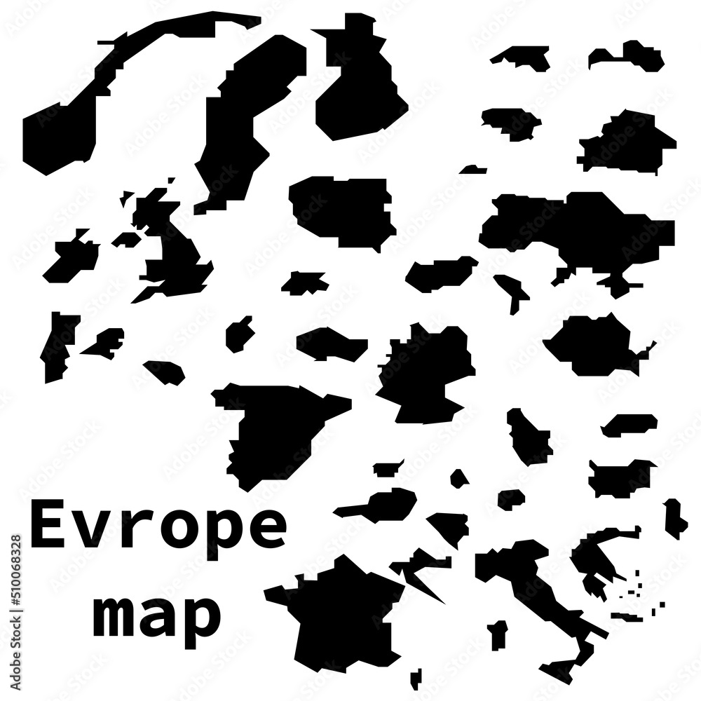 European Countries Maps Set. Vector illustration