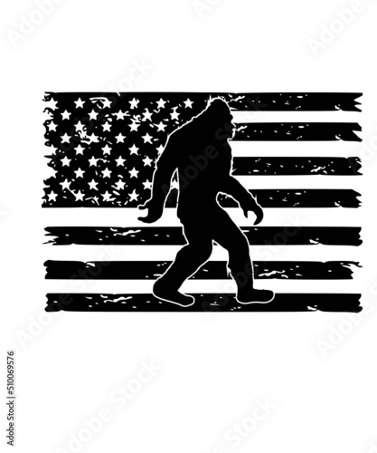 big foot usa flag svgt png, bigfoot svg, sasquatch svg, big foot svg, bigfoot png, mountain scene svg, mountain svg, Bigfoot with Flag 

