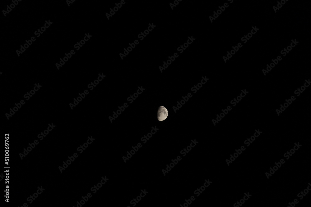 grey moon on the black background grey moon on the black background