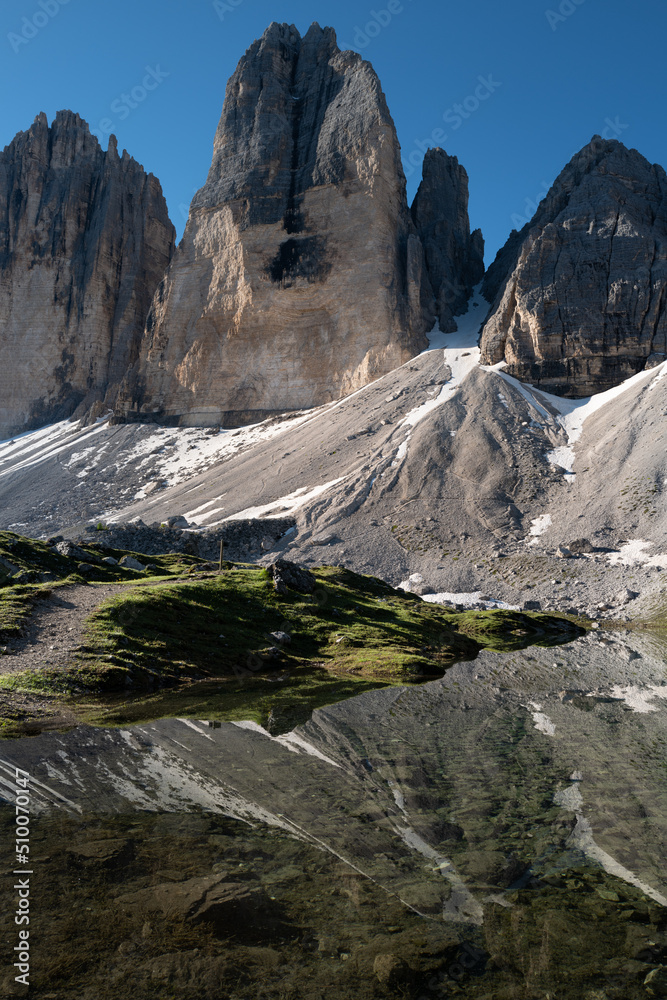 The Three Peaks of Lavaredo are the symbol of the Dolomites, a UNESCO World Heritage Site