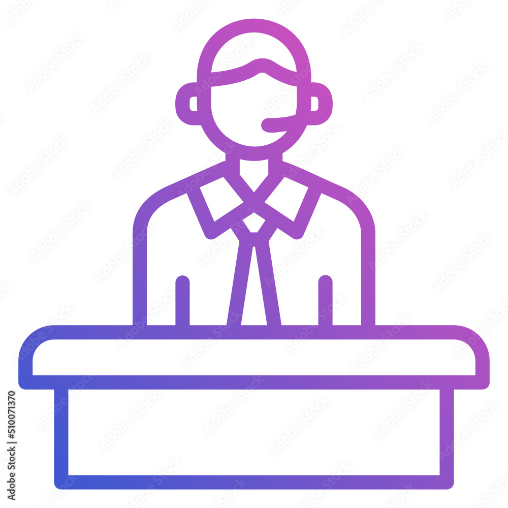 Auction Host line gradient icon. Can be used for digital product, presentation, print design and more. Auction Host line gradient icon. Can be used for digital product, presentation, print design and more.