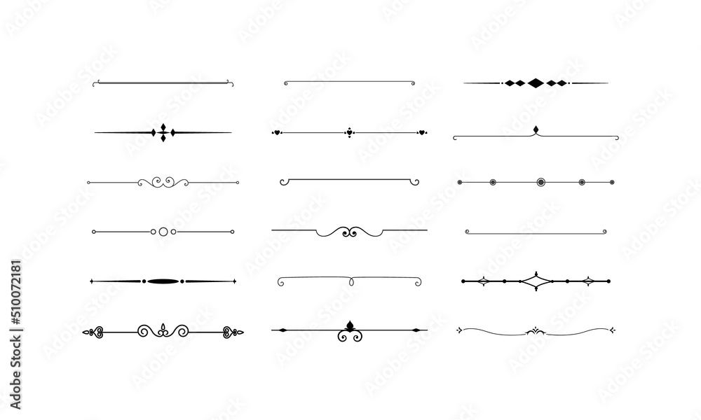 Decoration lines stroke brush smooth curve straight swirly decorative vector Lines 5