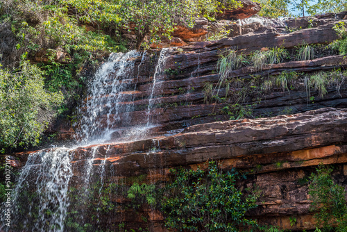 Small waterfall near the town of Lençois which is called Cachoeirinha in Chapada Diamantina, in the state of Bahia, Brazil