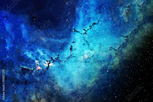 Fototapeta Naklejka Na Ścianę i Meble -  Blue space nebula. Elements of this image furnished by NASA