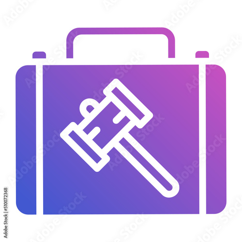 Auction Bag Suitcase flat gradient icon. Can be used for digital product, presentation, print design and more.