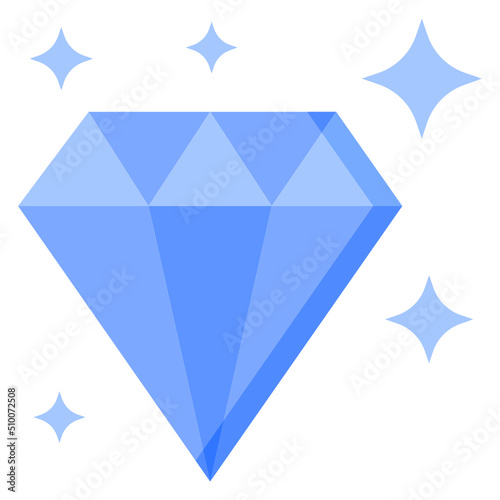 Diamond flat icon. Can be used for digital product, presentation, print design and more.