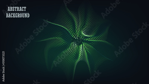 Abstract dark Geometrical Background Connection structure. Science background. onnecting dots and lines. Big data visualization and Business .Vector illustration. music wave