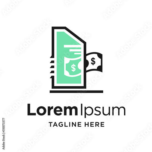 ATM logo with money concept
