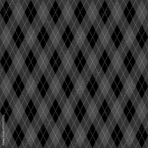 black gray argyle tartan seamless plaid