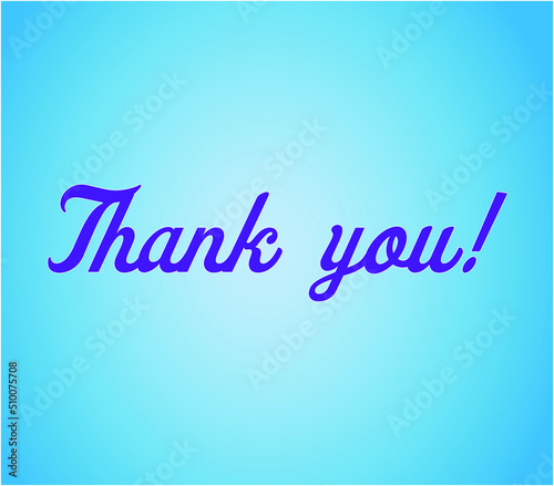 thank you message banner. vector illustration poster in blue 