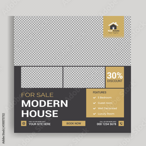Real Estate Social Media Post Design. Real Estate or Home Sale Social Media Promotion