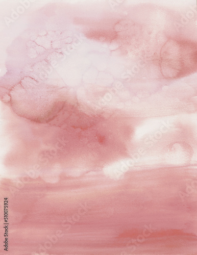 Moody earthy watercolor wash background in a muted rose color