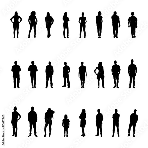 silhouette people on white background ,illustration