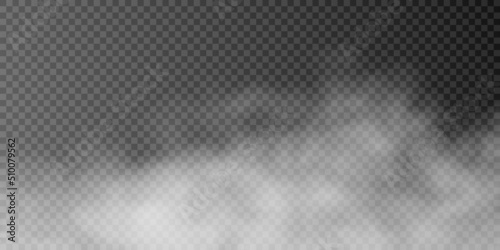 Translucent smoke isolated on a transparent background. Steam effect special effect. Vector texture of steam, fog, cloud, smoke.