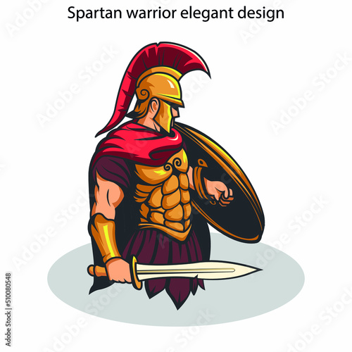 Spartan warrior icons elegant design cartoon character sketch