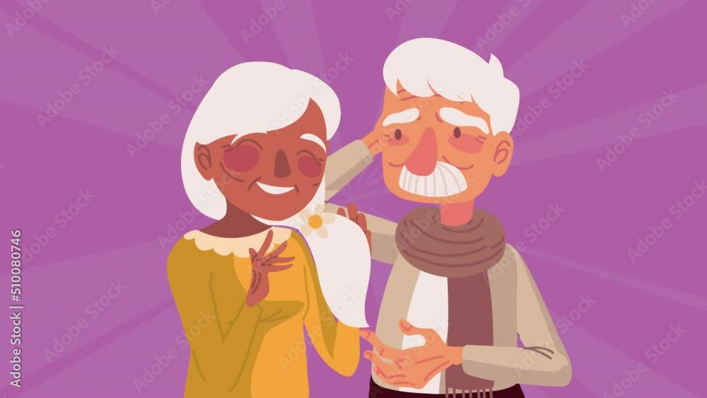 cute grandparents couple characters animation cute grandparents couple characters animation
