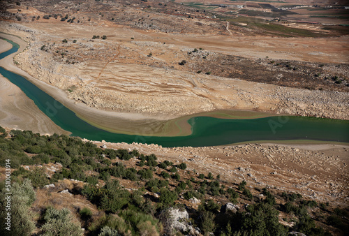 Qaraoun lake view at Bekaa valley in Lebanon, close to the border with Syria photo
