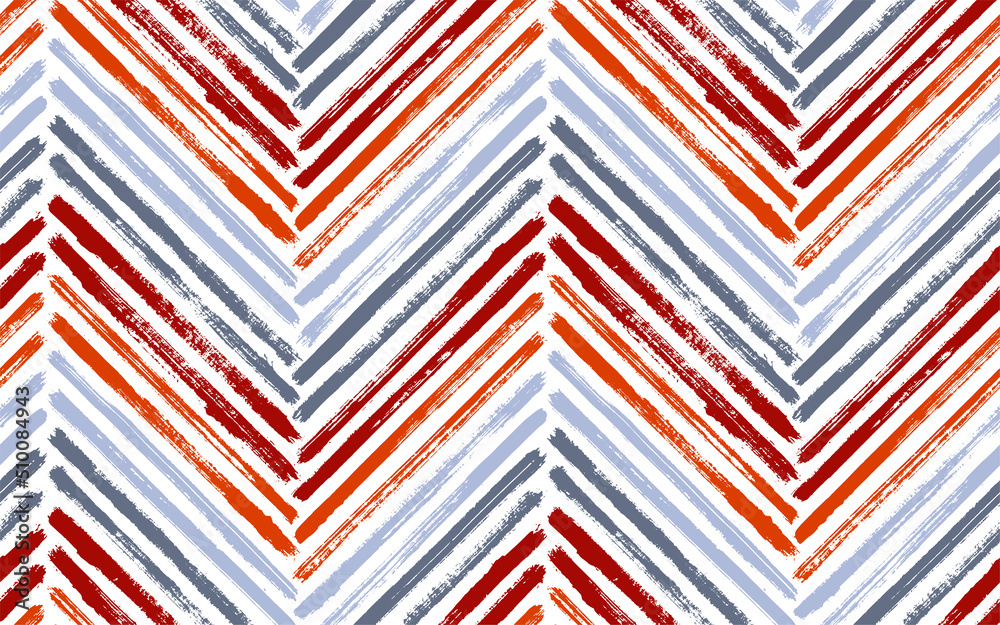 Obraz premium Brush stroke chevron zig zag seamless pattern.