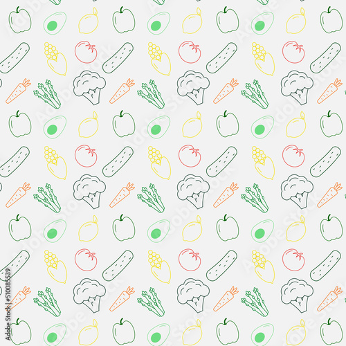 Seamless pattern of vegetables
