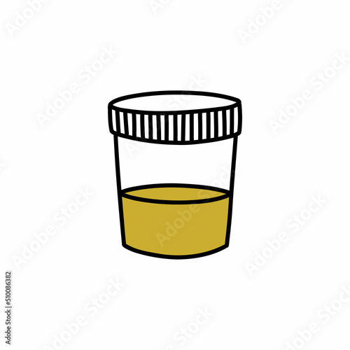 urine test doodle icon, vector color line illustration