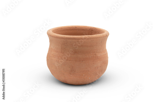 pottery jug isolated on white background