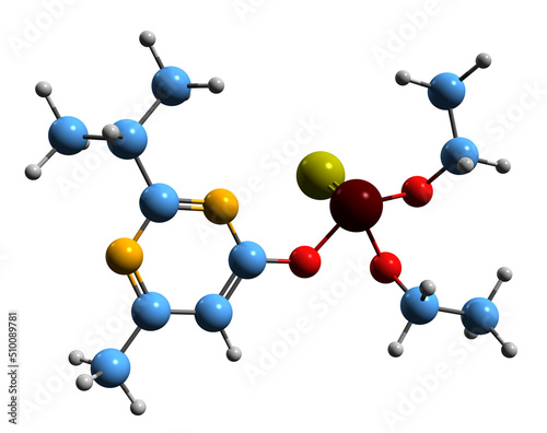 Φωτογραφία 3D image of Diazinon skeletal formula - molecular chemical structure of insectic