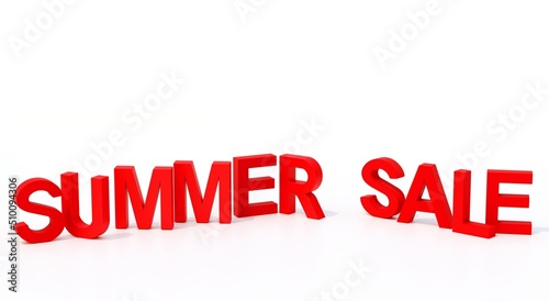 Summer sale promotion. 3D illustration.