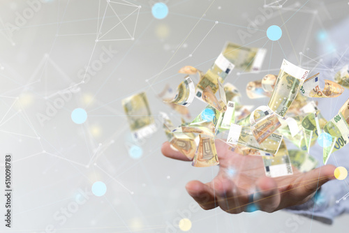 bill euro banknote in hand ...