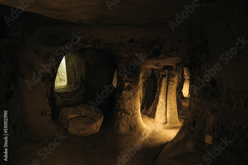 CAPPADOCIA, TURKEY - nov, 2021 The underground city of Mazikoy or Mazi, Cappadocia, Turkey photo