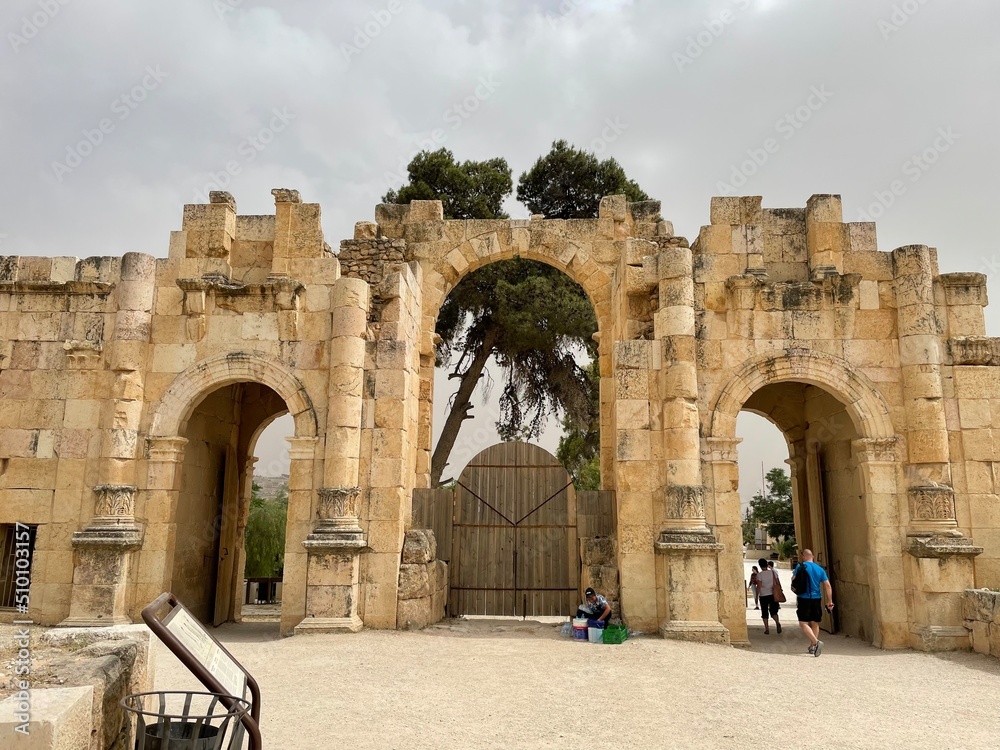 Gate of ancient Jerash, Jordan. High quality photo
