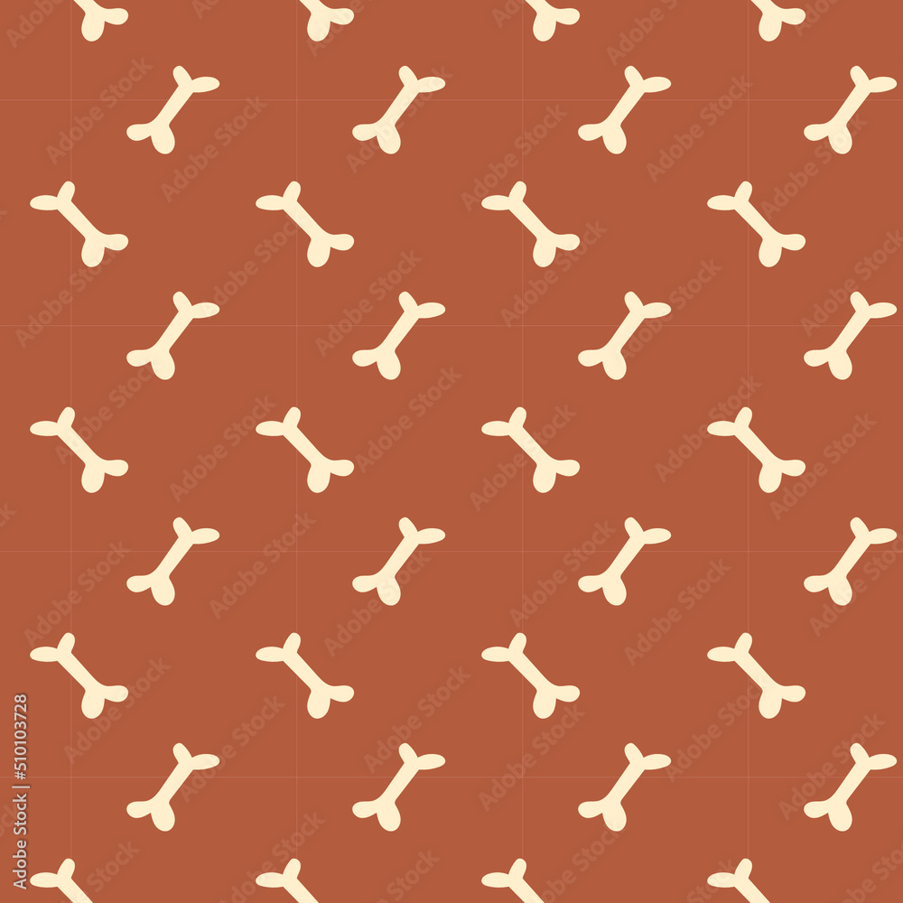 vector pattern of bones for dogs.  footprint cartoon tile background repeat  isolated illustration gift wrap papers light print ready light color