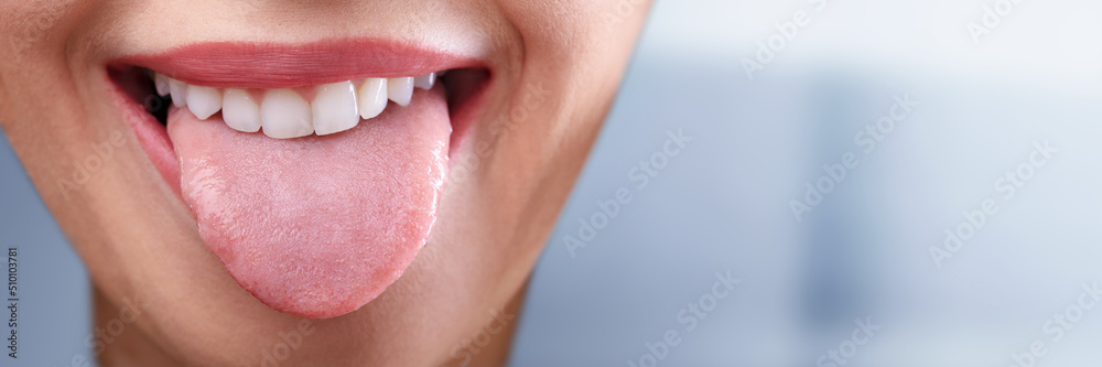 Obraz premium Woman Showing Her Tongue