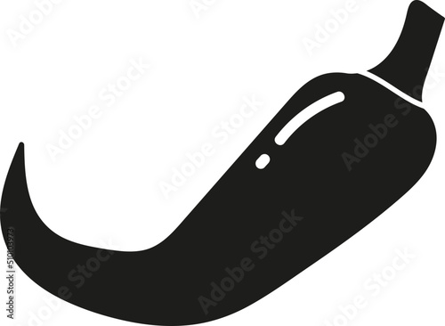 Black and White Hot Chili Pepper Icon / Logo Template Line Art Illustration