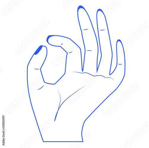 Hand gesture line illustration