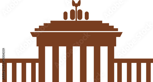 Brandenburg Gate in Berlin, Germany - Flat Illustration