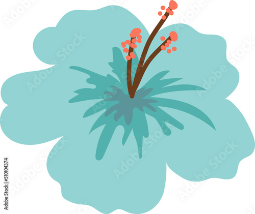 Large Colorful Exotic Tropical Flower Illustration