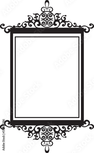 Retro Art Deco Black and White Frame for Greeting Cards and Wedding Invitations