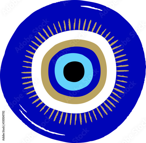 Blue Evil Eye Traditional Protection Amulet Illustration photo