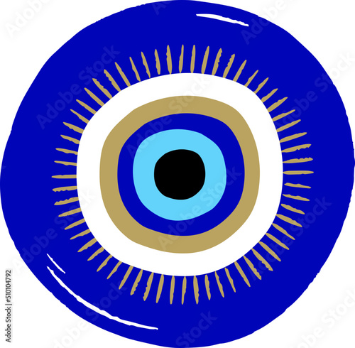 Blue Evil Eye Traditional Protection Amulet Illustration